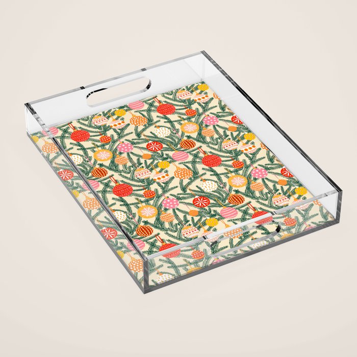 Christmas Baubles Pattern Acrylic Tray Gallery Image 1