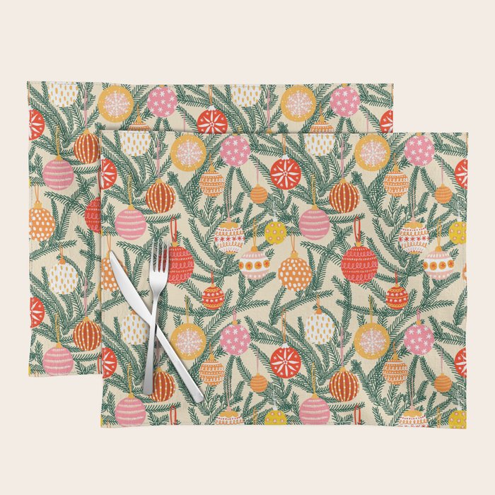 Christmas Baubles Pattern Placemat Gallery Image 1