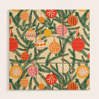 Christmas Baubles Pattern Wood Wall Art Gallery Image 1
