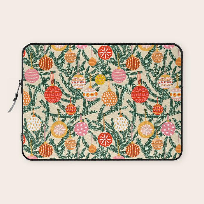 Christmas Baubles Pattern Laptop Sleeve Gallery Image 1