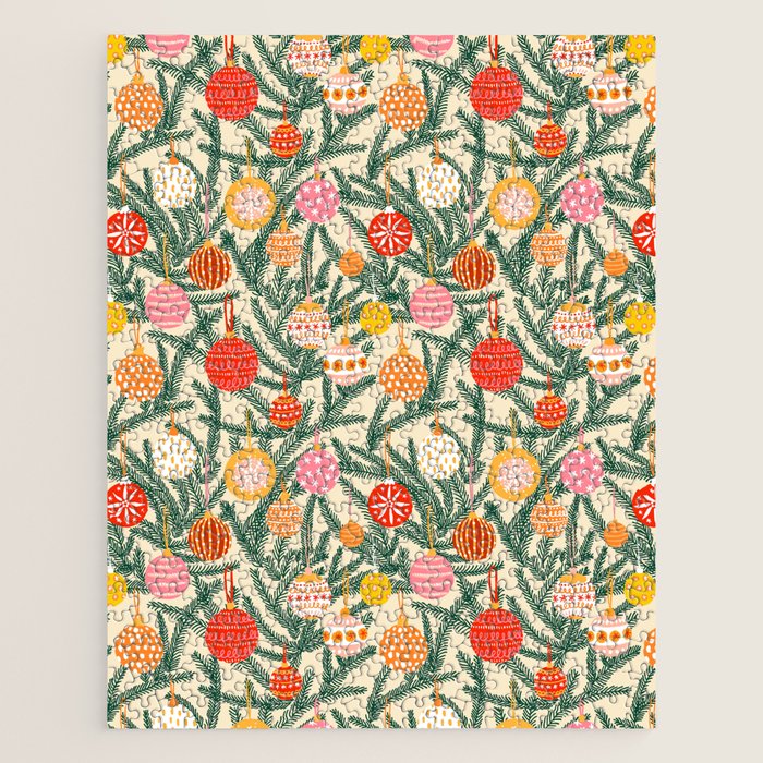 Christmas Baubles Pattern Jigsaw Puzzle Gallery Image 1
