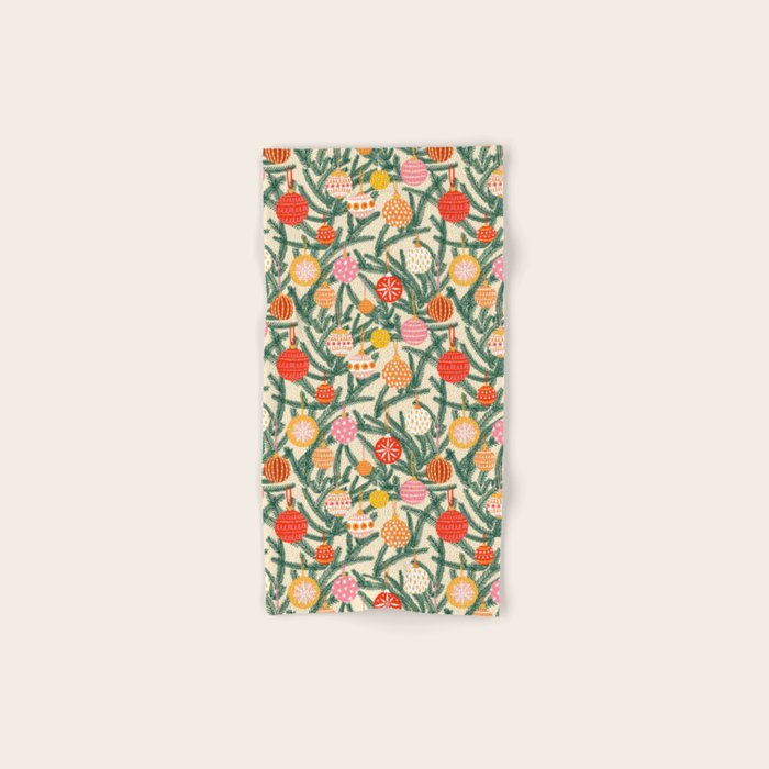 Christmas Baubles Pattern Bath Towel Gallery Image 1