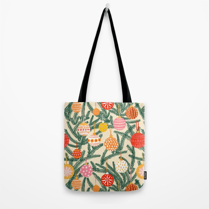 Christmas Baubles Pattern Tote Bag Gallery Image 2