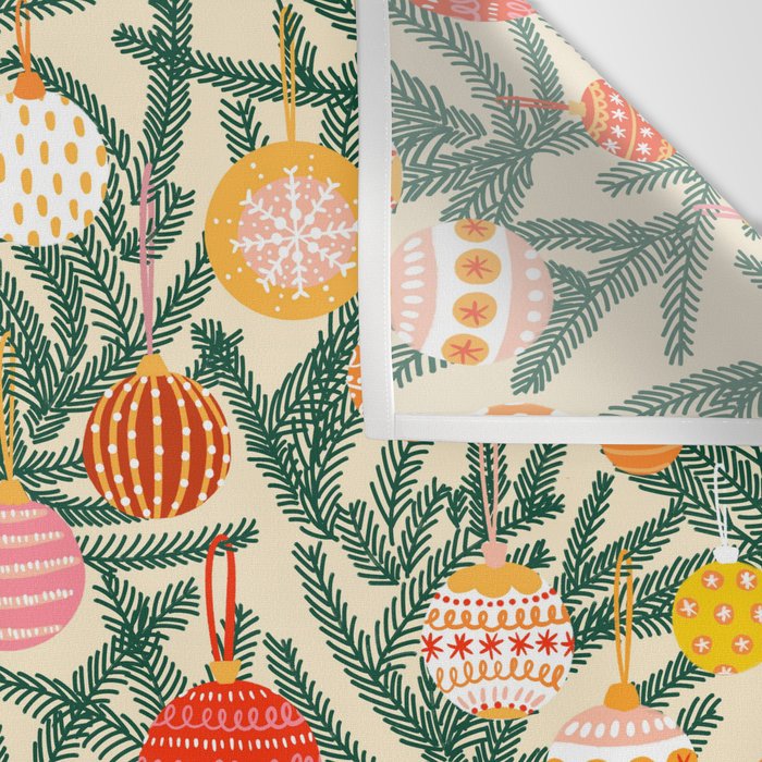 Christmas Baubles Pattern Wall Tapestry Gallery Image 3