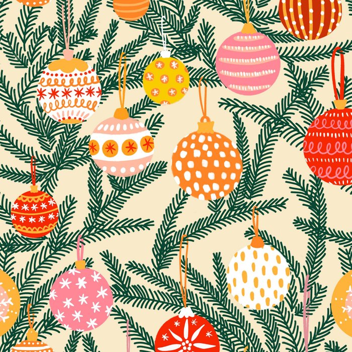 Christmas Baubles Pattern Coffee Mug Gallery Image 2