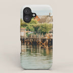 Waterfront  Port Clyde Maine nautical travel photograph iPhone Case Gallery Image 1