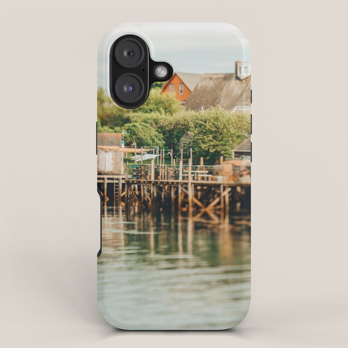 Waterfront  Port Clyde Maine nautical travel photograph iPhone Case Gallery Image 1