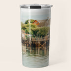 Waterfront  Port Clyde Maine nautical travel photograph Travel Mug Gallery Image 1
