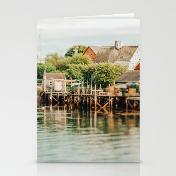 Waterfront  Port Clyde Maine nautical travel photograph Stationery Card Gallery Image 2