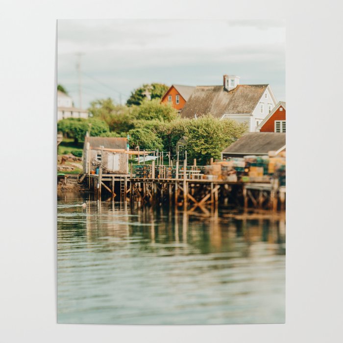 Waterfront  Port Clyde Maine nautical travel photograph Poster Gallery Image 1