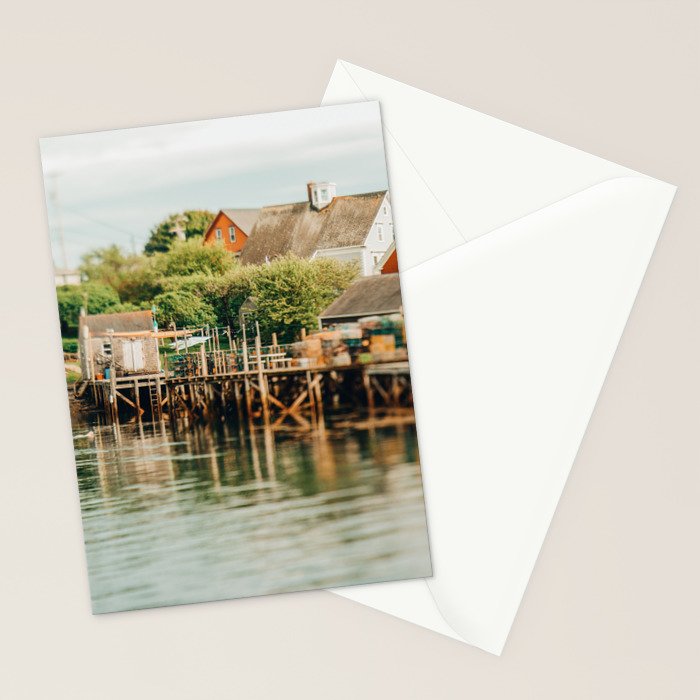 Waterfront  Port Clyde Maine nautical travel photograph Stationery Card Gallery Image 2