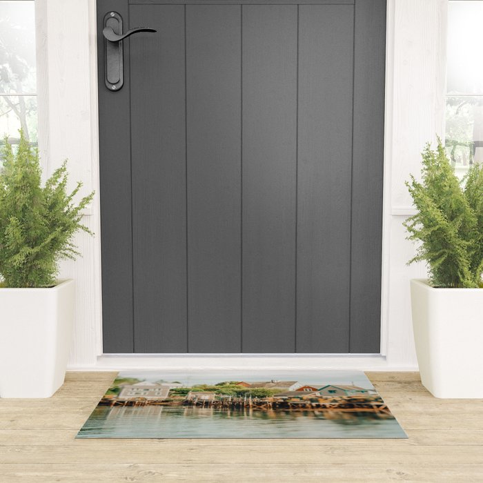 Waterfront  Port Clyde Maine nautical travel photograph Welcome Mat Gallery Image 3