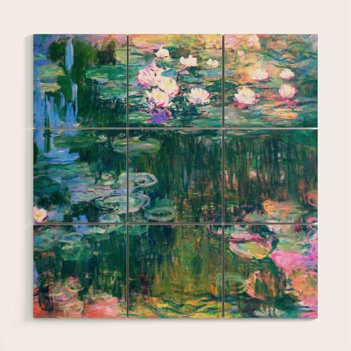 water lilies : Monet Wood Wall Art Gallery Image 1