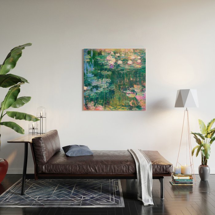 water lilies : Monet Wood Wall Art Gallery Image 2