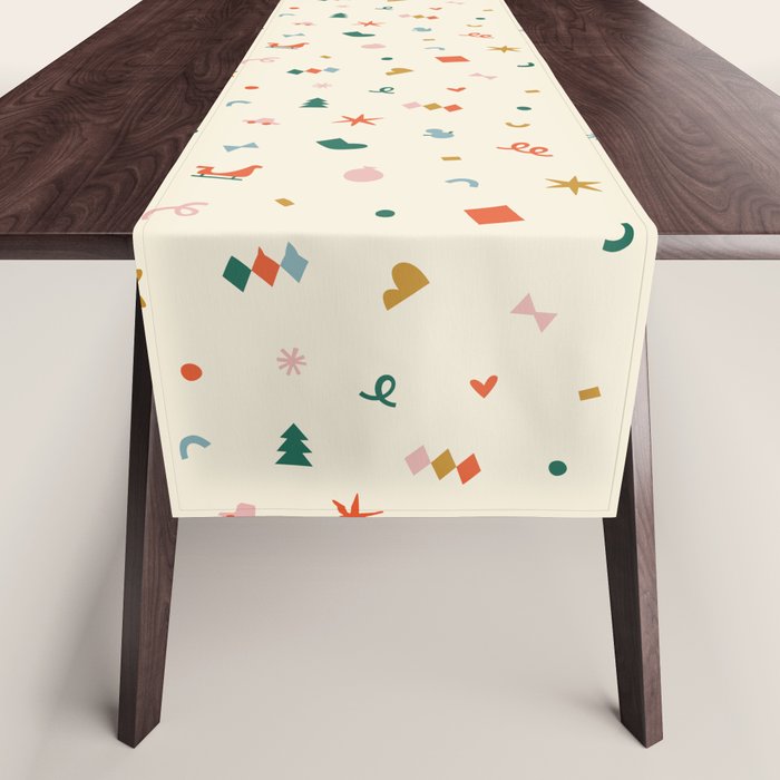 Retro abstract christmas decoration pattern Table Runner Gallery Image 1