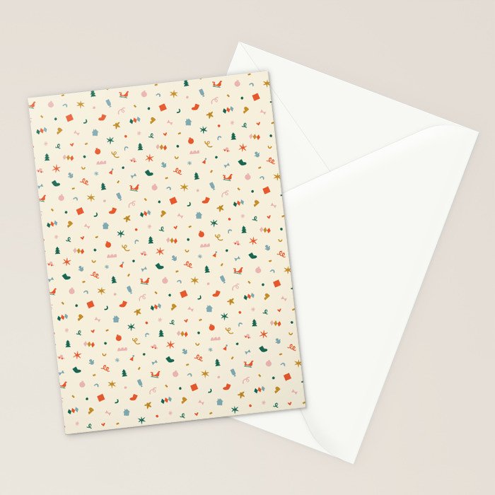 Retro abstract christmas decoration pattern Stationery Card Gallery Image 2
