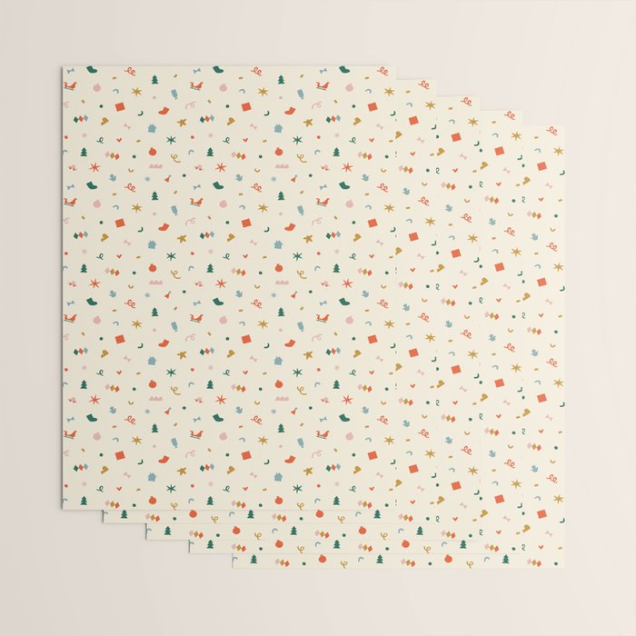 Retro abstract christmas decoration pattern Wrapping Paper Gallery Image 3