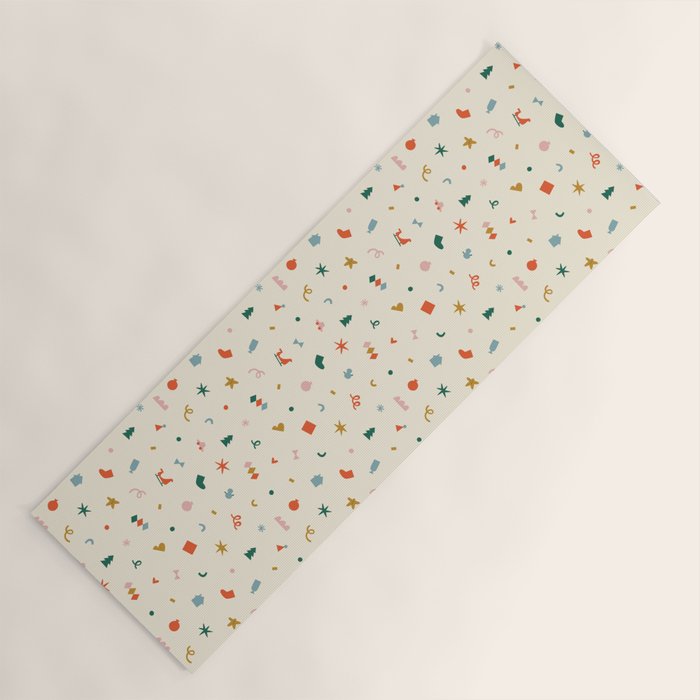 Retro abstract christmas decoration pattern Yoga Mat Gallery Image 1