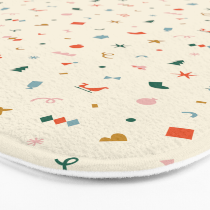Retro abstract christmas decoration pattern Bath Mat Gallery Image 3