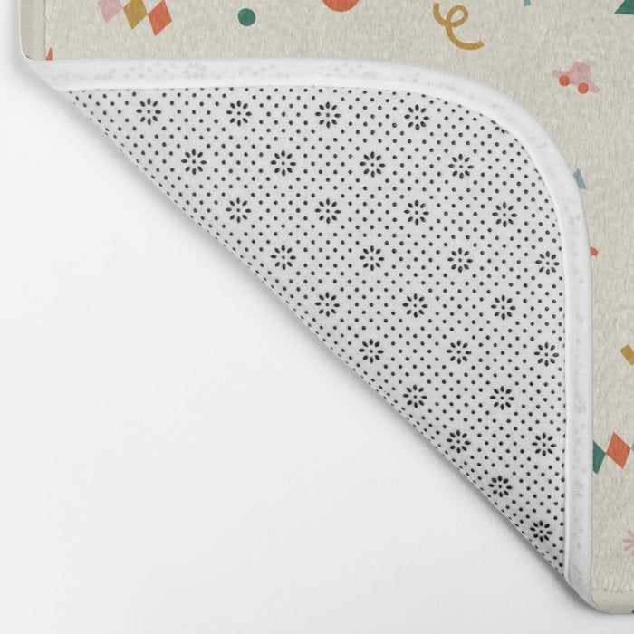 Retro abstract christmas decoration pattern Bath Mat Gallery Image 2
