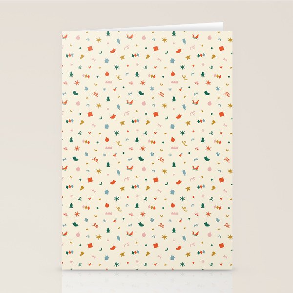 Retro abstract christmas decoration pattern Stationery Card Gallery Image 2