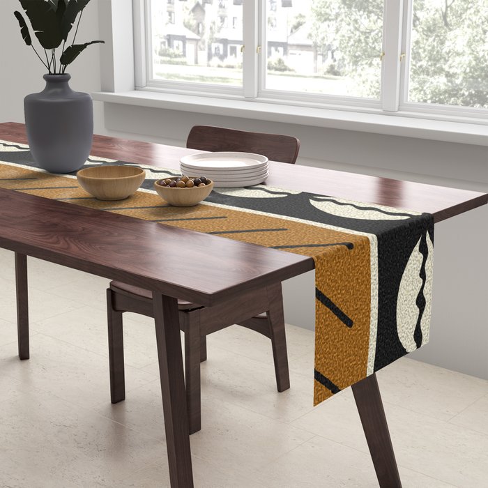 Let's play mudcloth Table Runner Gallery Image 2