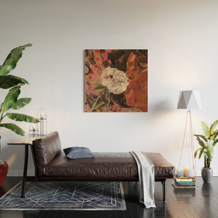 Peony in Bloom Wood Wall Art Gallery Image 2