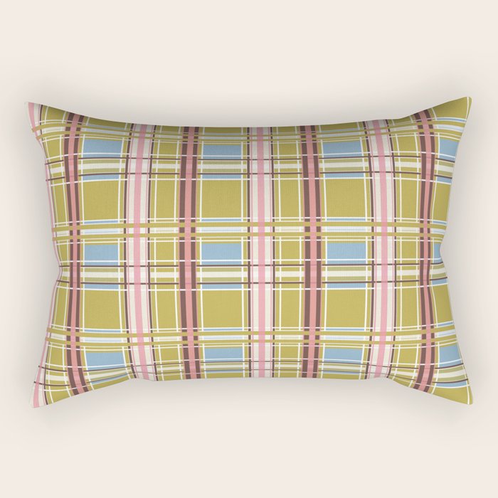 Subtle Plaid Warmth Rectangular Pillow Gallery Image 2
