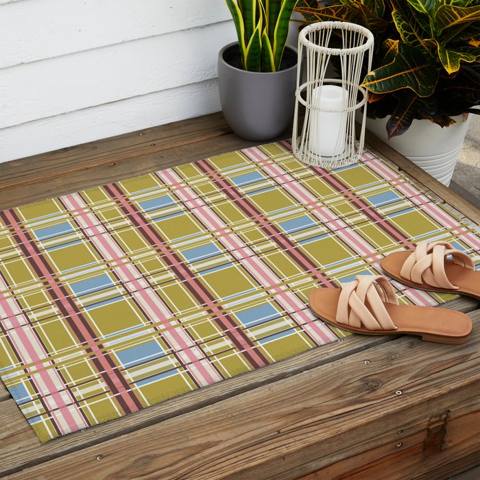 Subtle Plaid Warmth Outdoor Rug Gallery Image 2