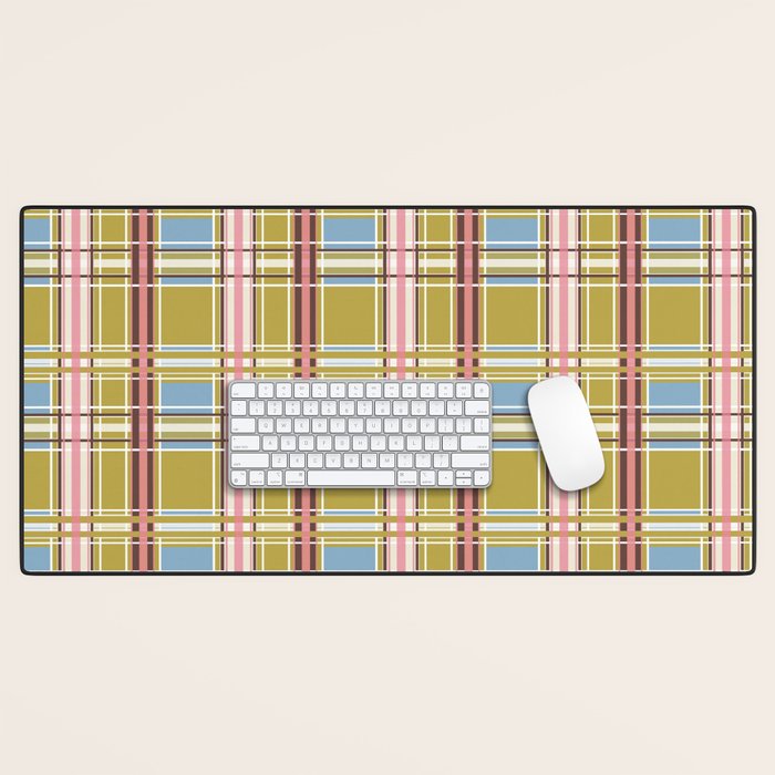Subtle Plaid Warmth Desk Mat Gallery Image 1