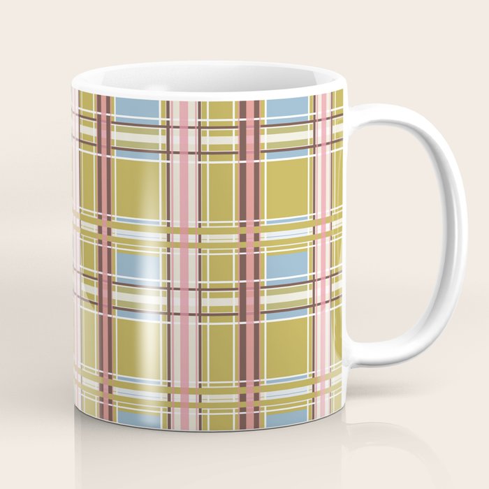 Subtle Plaid Warmth Coffee Mug Gallery Image 1