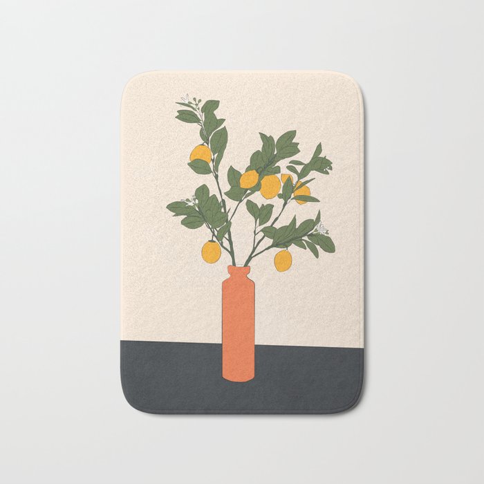 Ripe Lemon Plant Bath Mat Gallery Image 1