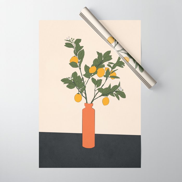 Ripe Lemon Plant Wrapping Paper Gallery Image 1