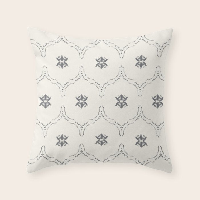 WILDFLOWER JASMIN GREY Throw Pillow Gallery Image 1