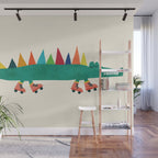 Crocodile on Roller Skates Wall Mural Gallery Image 1
