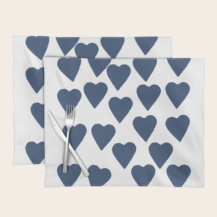 Hearts Navy Placemat Gallery Image 1