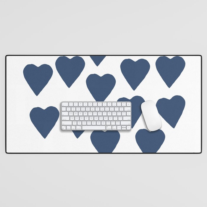 Hearts Navy Desk Mat Gallery Image 1