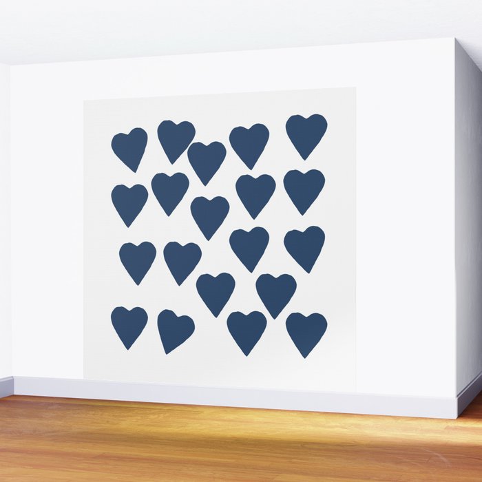 Hearts Navy Wall Mural Gallery Image 2