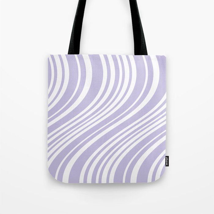 Wavy Stripes XXVIII - Lilac Purple Tote Bag Gallery Image 1