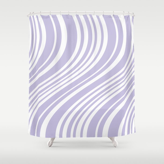 Wavy Stripes XXVIII - Lilac Purple Shower Curtain Gallery Image 1