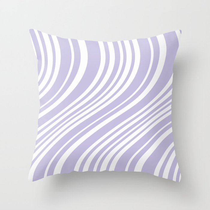 Wavy Stripes XXVIII - Lilac Purple Throw Pillow Gallery Image 6