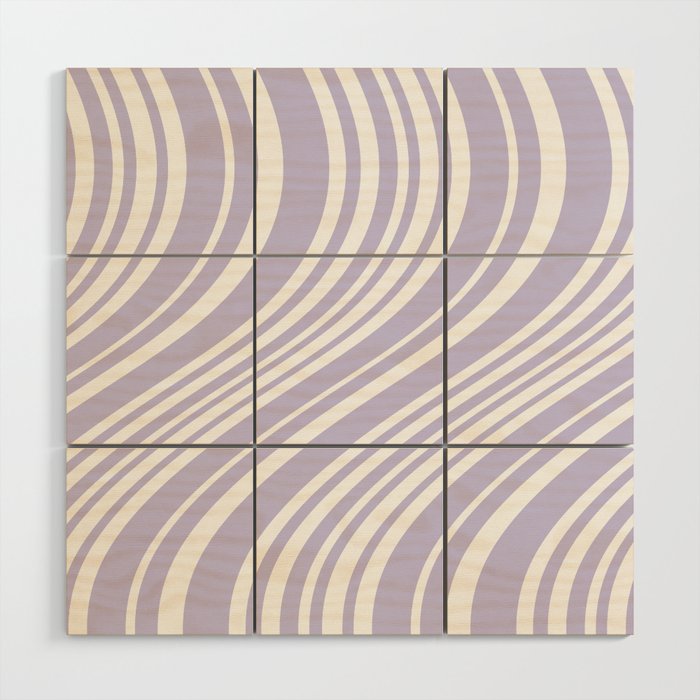 Wavy Stripes XXVIII - Lilac Purple Wood Wall Art Gallery Image 1