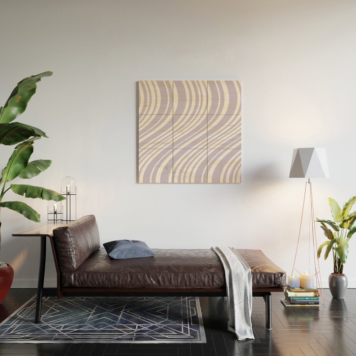 Wavy Stripes XXVIII - Lilac Purple Wood Wall Art Gallery Image 2