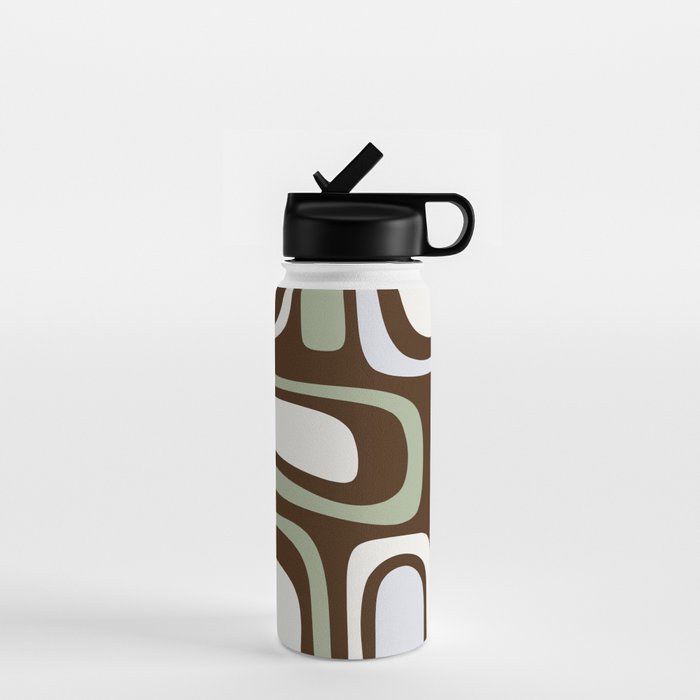Palm Springs Mid-Century Modern Abstract in Brown, Sage, Light Gray, and Cream Water Bottle Gallery Image 1