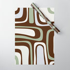 Palm Springs Mid-Century Modern Abstract in Brown, Sage, Light Gray, and Cream Wrapping Paper Gallery Image 1