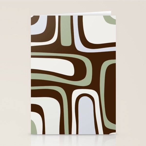 Palm Springs Mid-Century Modern Abstract in Brown, Sage, Light Gray, and Cream Stationery Card Gallery Image 2