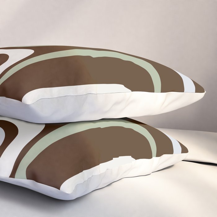 Palm Springs Mid-Century Modern Abstract in Brown, Sage, Light Gray, and Cream Pillow Sham Gallery Image 3