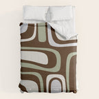 Palm Springs Mid-Century Modern Abstract in Brown, Sage, Light Gray, and Cream Comforter Gallery Image 6