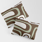 Palm Springs Mid-Century Modern Abstract in Brown, Sage, Light Gray, and Cream Pillow Sham Gallery Image 3