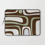Palm Springs Mid-Century Modern Abstract in Brown, Sage, Light Gray, and Cream Laptop Sleeve Gallery Image 1